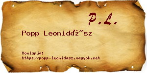 Popp Leonidász névjegykártya